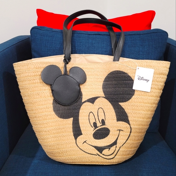 Exclusive NWT Disney Mickey Mouse Woven Tote - Picture 2 of 7